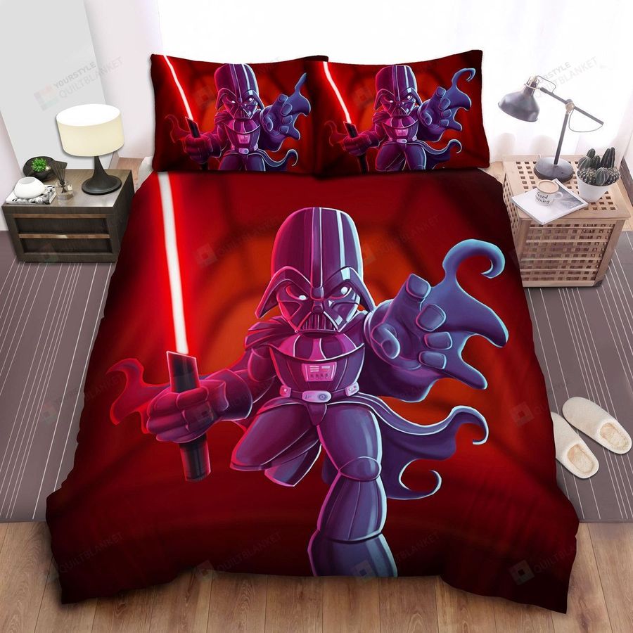 Star Wars Darth Vader And Lightsaber In 3d Cartoon Bed Sheets Spread Comforter Duvet Cover Bedding Sets