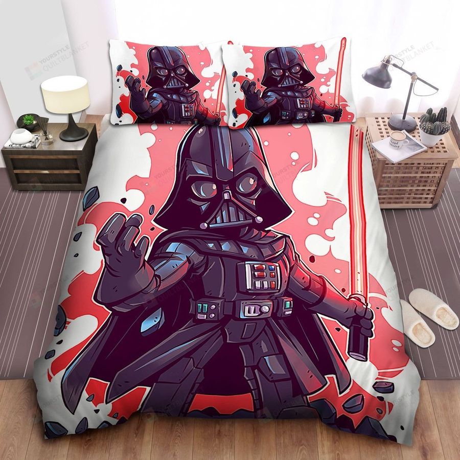 Star Wars Darth Vader In Chibi Style Bed Sheets Spread Comforter Duvet Cover Bedding Sets