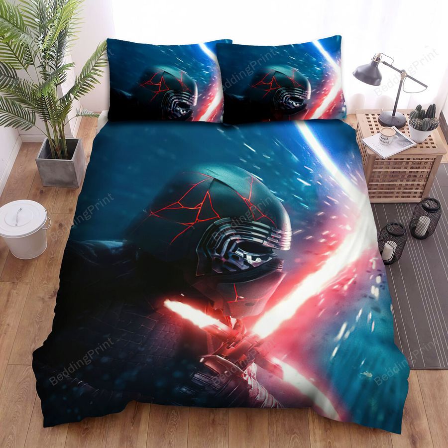 Star Wars Episode Ix - The Rise Of Skywalker The Iron Man With Face And Red Sword Movie Scene Poster Bed Sheets Spread Comforter Duvet Cover Bedding Sets