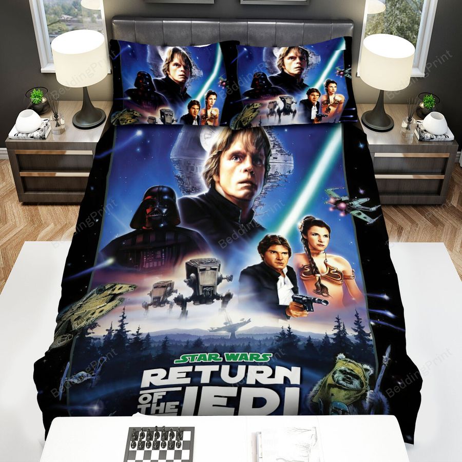 Star Wars Episode Vi - Return Of The Jedi Return To A Galaxy Far Far Away Movie Poster Bed Sheets Spread Comforter Duvet Cover Bedding Sets