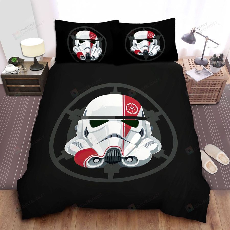 Star Wars Red Mark Stormtrooper Helmet On The Sith Symbol Bed Sheets Spread Comforter Duvet Cover Bedding Sets
