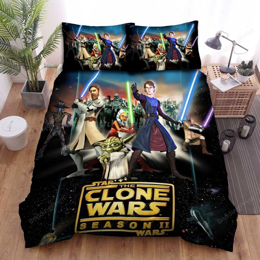 Star Wars The Clone Wars (2008–2020) Movie Poster 1 Bed Sheets Spread Comforter Duvet Cover Bedding Sets