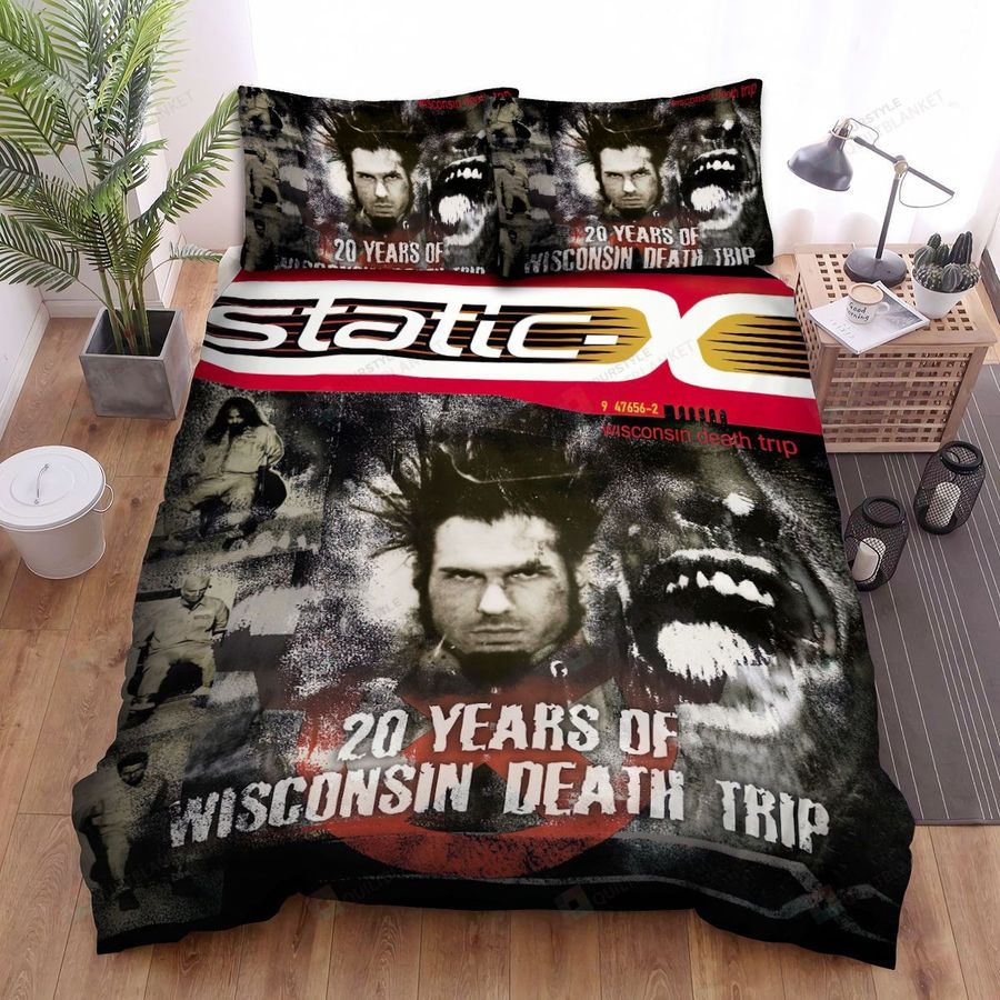 Static-X 20 Years Of Wisconsin Death Trip Album Music Bed Sheets Spread Comforter Duvet Cover Bedding Sets