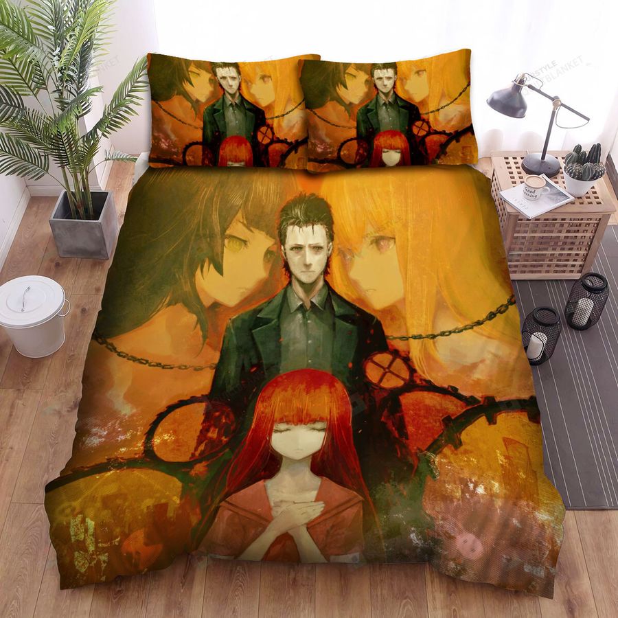 SteinsGate Characters With Chains Bed Sheets Spread Comforter Duvet Cover Bedding Sets
