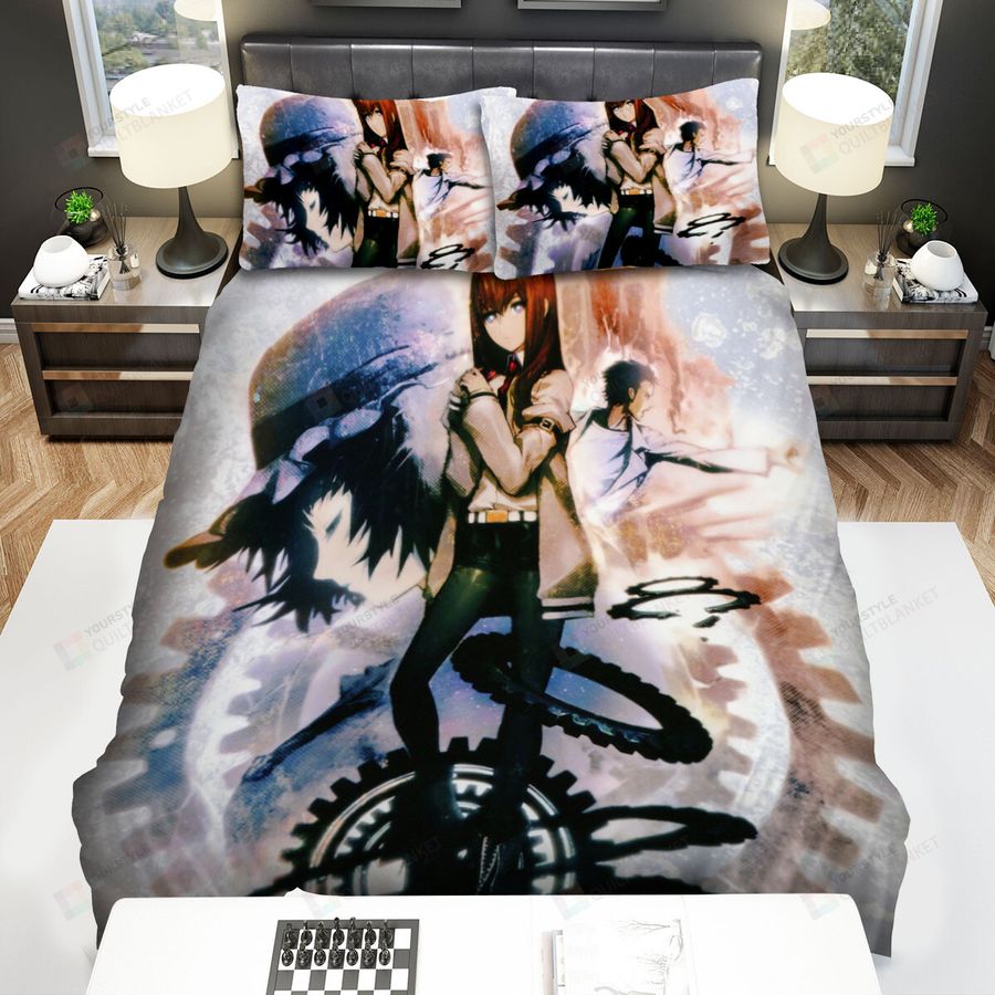 SteinsGate Kurisu With Rintaroi And Mayuri Bed Sheets Spread Comforter Duvet Cover Bedding Sets