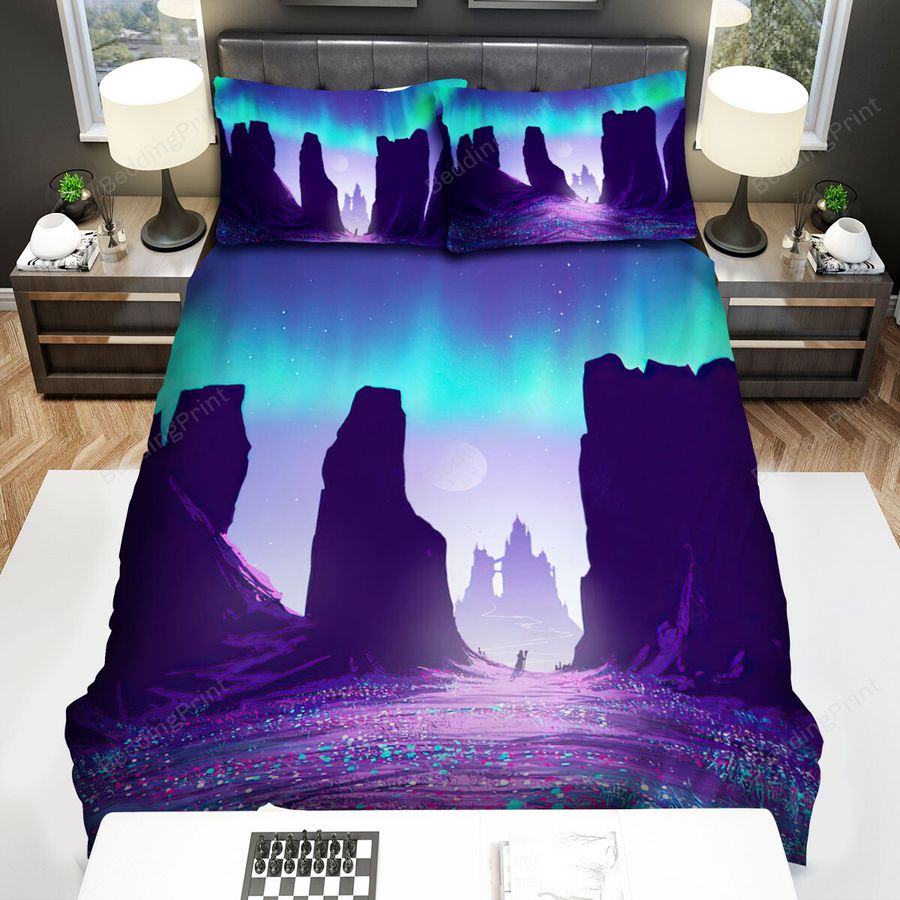Stonehenge Aurora Art Bed Sheets Spread Comforter Duvet Cover Bedding Sets