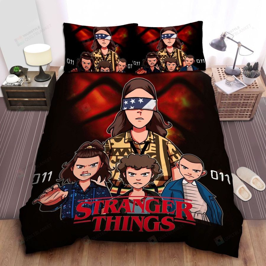 Stranger Things Different Eleven Iconic Figure Bed Sheets Spread Comforter Duvet Cover Bedding Sets