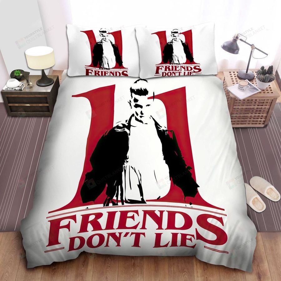 Stranger Things Eleven Friends Don't Lie Bed Sheets Spread Comforter Duvet Cover Bedding Sets