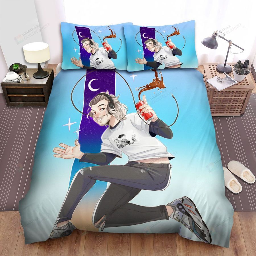 Streamer Xqc And A Coca-Cola Can Illustration Bed Sheets Spread Duvet Cover Bedding Sets