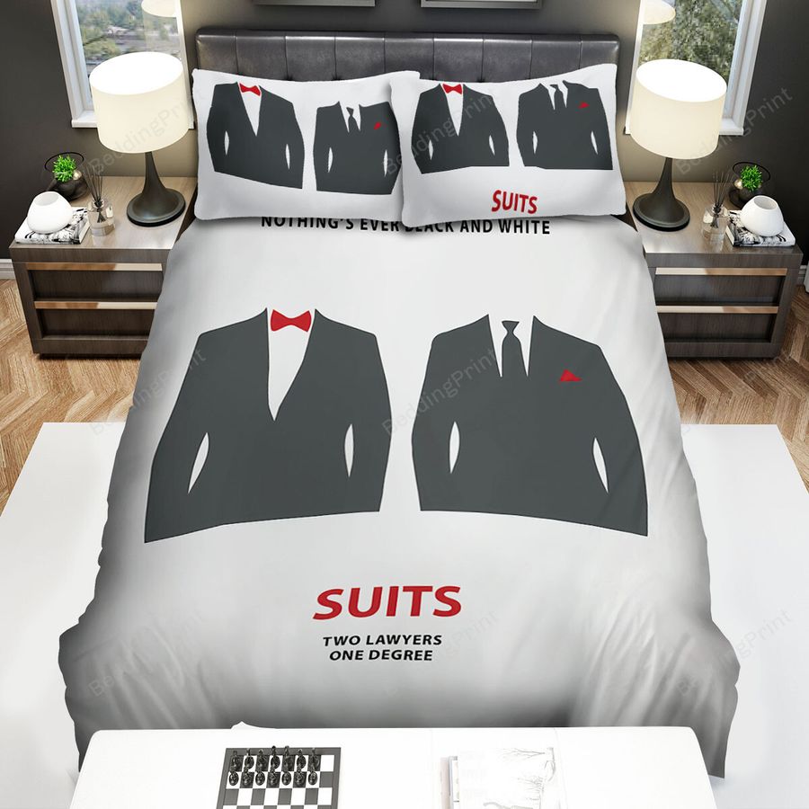 Suits (2011–2019) Nothing's Ever Black And White Digital Artwork Bed Sheets Spread Comforter Duvet Cover Bedding Sets