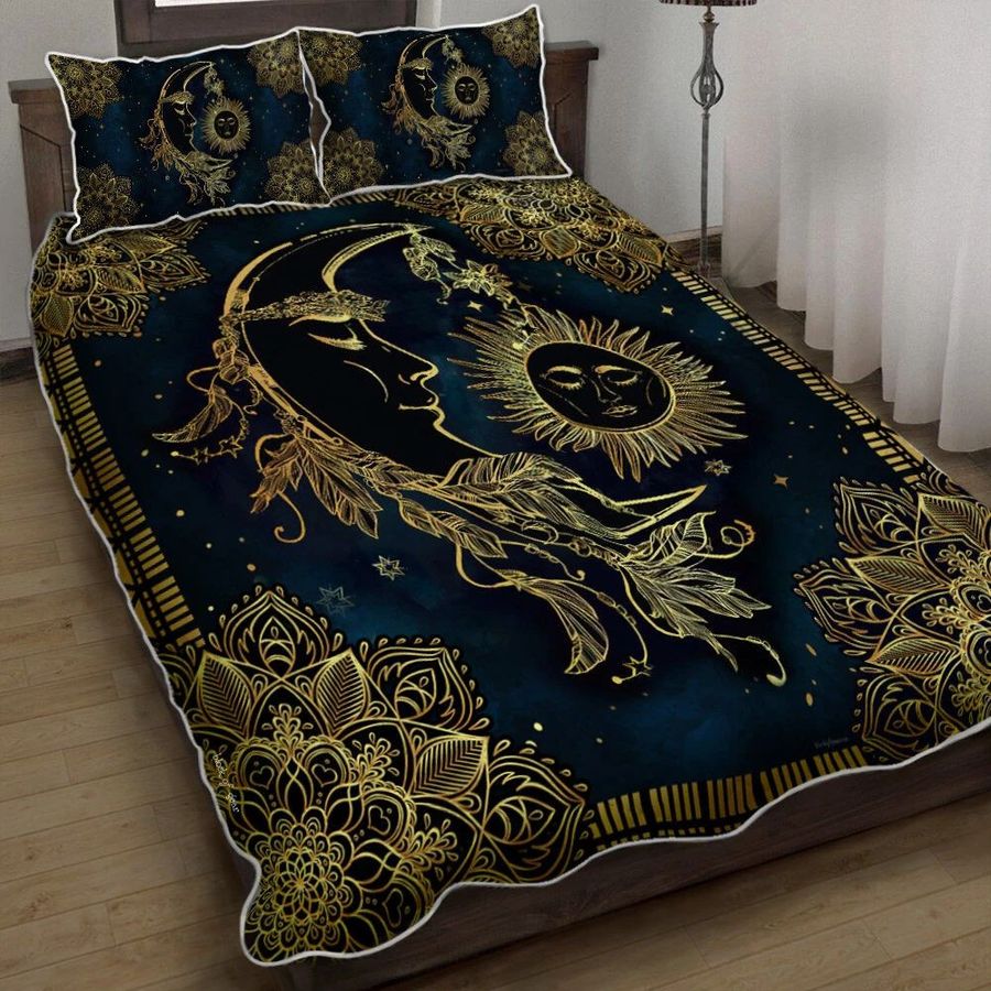 Sun And Moon Mandala Quilt Bedding Set