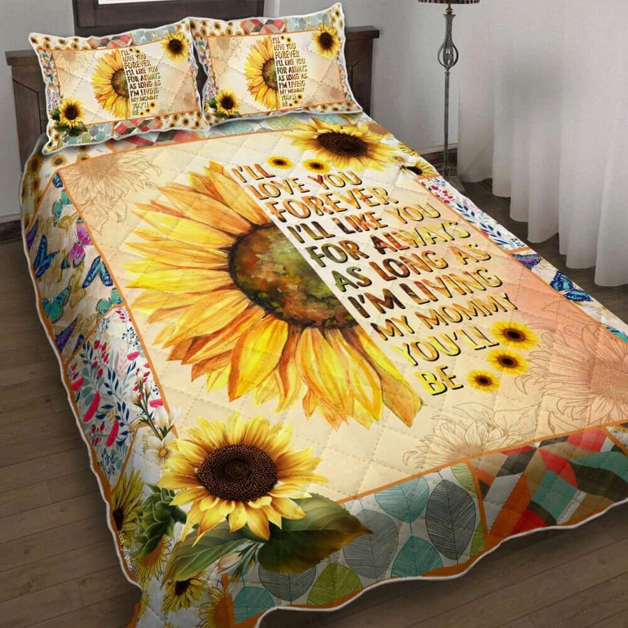 Sunflower I Love You Gift For Mom Quilt Bedding Set