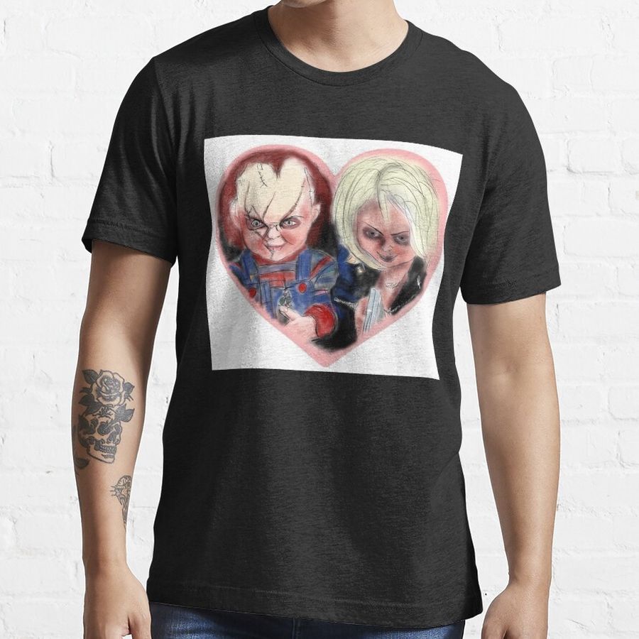 Super Haunted Doll Villain Exlover Killer Chucky And Bride Of Chucky Retro Essential T-Shirt