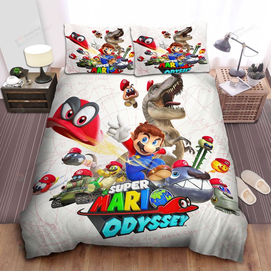 Super Mario Odyssey Game Poster Bed Sheets Spread Duvet Cover Bedding Sets