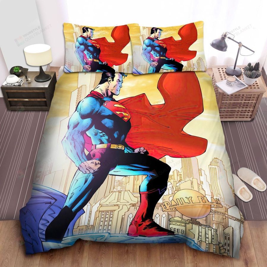 Superman, Dc Comics Character, The Hero And Daily Planet Bed Sheets Spread Comforter Duvet Cover Bedding Sets