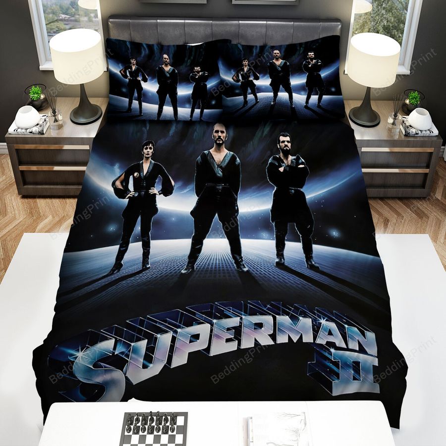 Superman Ii (1980) The Adventure Continues Movie Poster Bed Sheets Spread Comforter Duvet Cover Bedding Sets