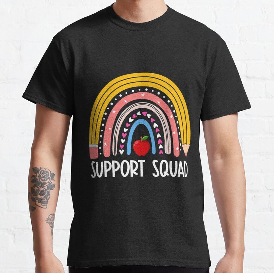Support Squad Rainbow Teacher Gift Learning Support Staff Premium Classic T-Shirt