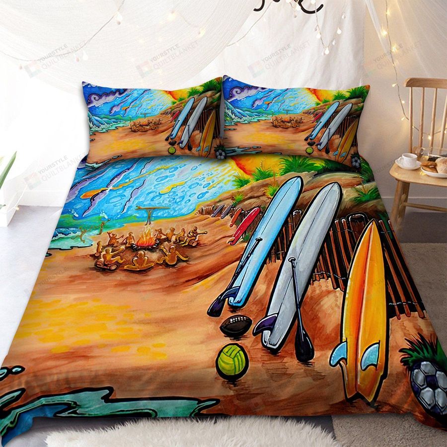 Surfboard Bedding Set Bed Sheets Spread Comforter Duvet Cover Bedding Sets