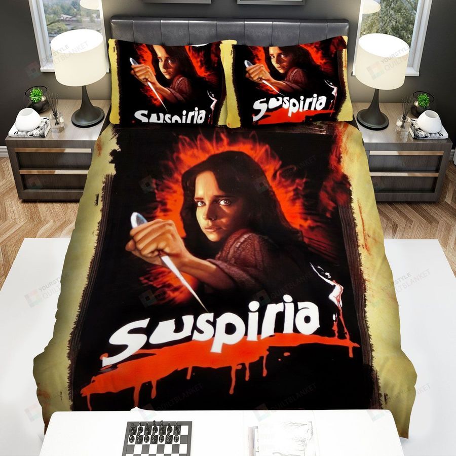 Suspiria Dario Argento's Movie Poster With The Girl Bed Sheets Spread Comforter Duvet Cover Bedding Sets