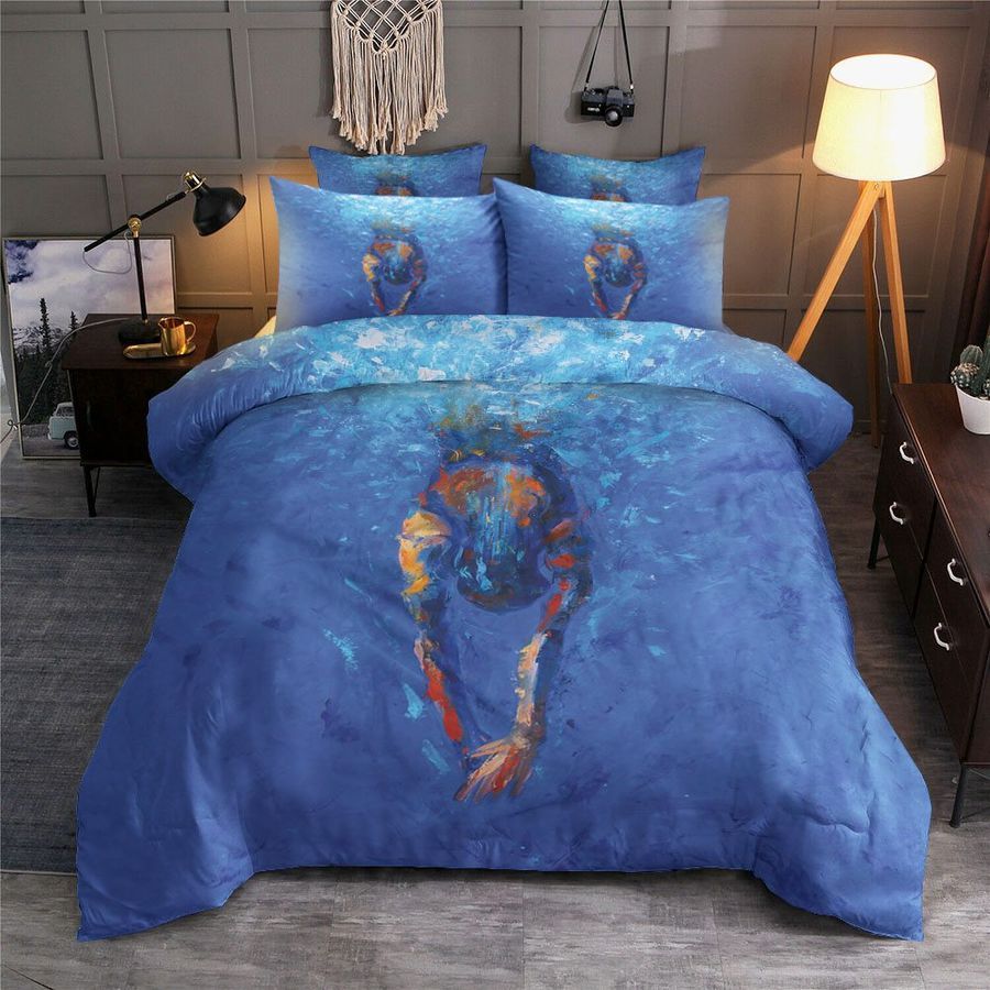 Swimming Artwork Bedding Set (Duvet Cover & Pillow Cases)