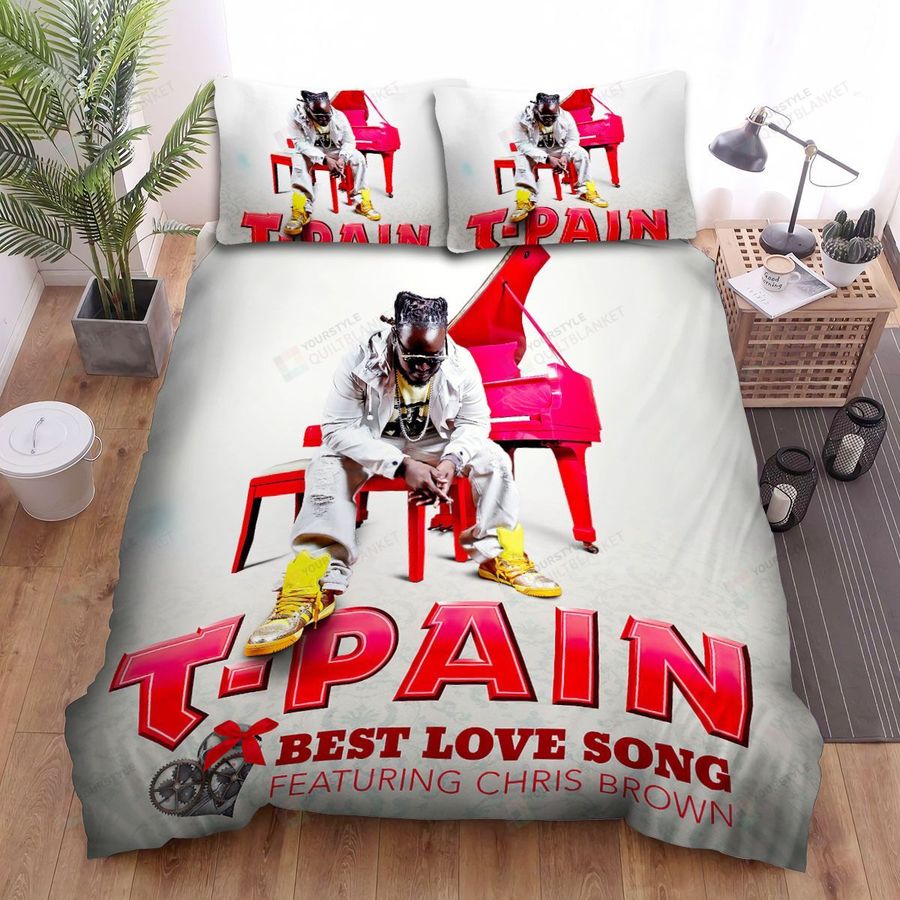 T Pain Red Piano Bed Sheets Spread Comforter Duvet Cover Bedding Sets