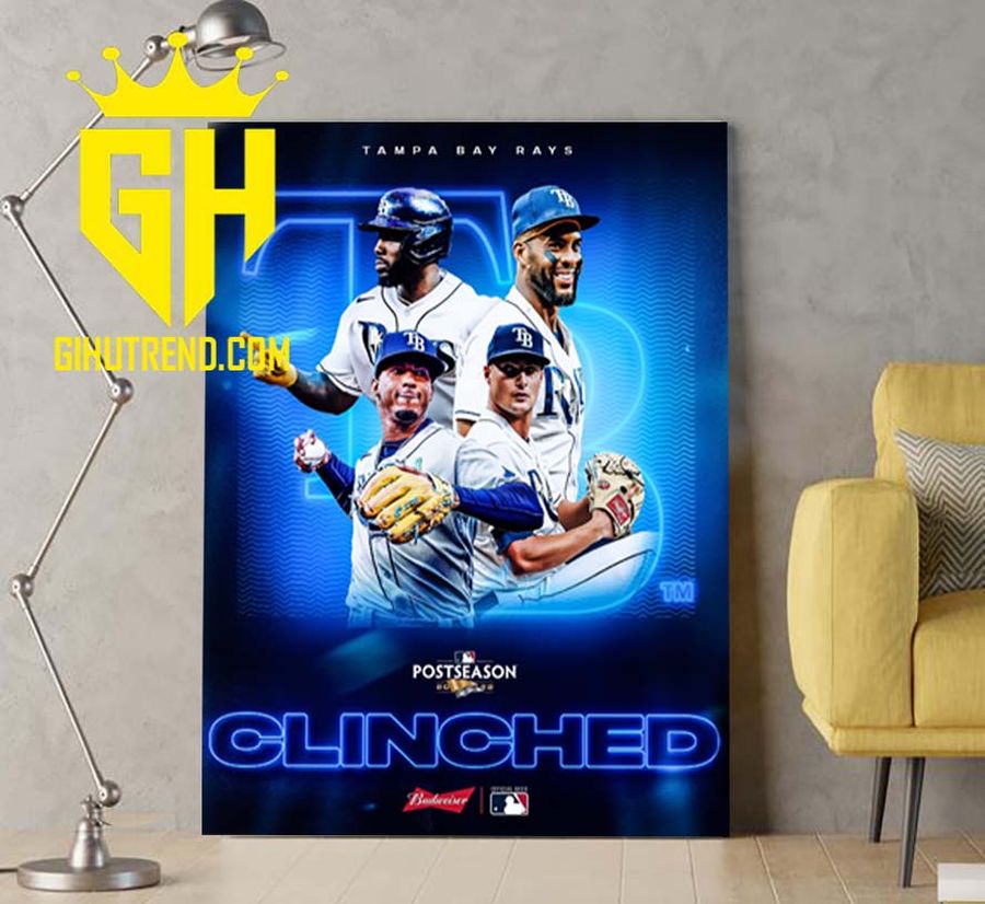 Tampa Bay Rays Clinched Postseason 2022 MLB Poster Canvas