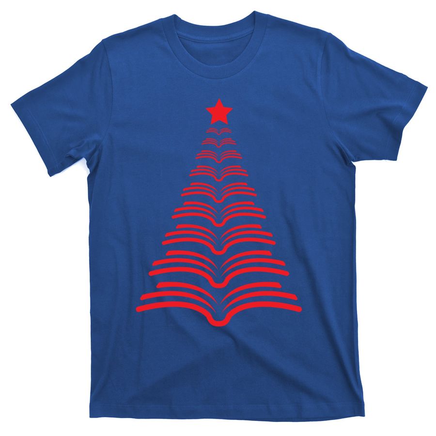 Teacher Librarian Christmas Tree Books Fun School Xmas Gift T-Shirts