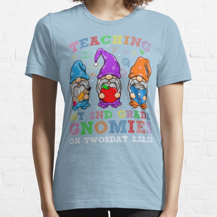 Teaching 2Nd Grade On Twosday 22Nd 2022 100 Day Gnomies Cool  Essential T-Shirt