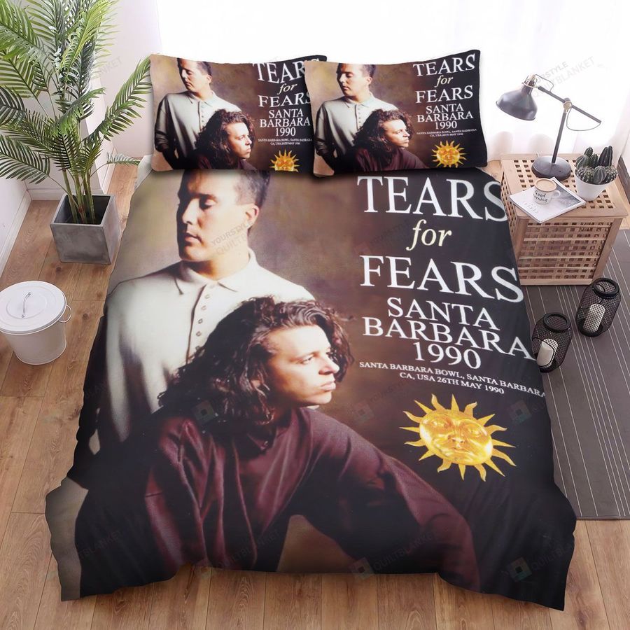 Tears For Fears Band Santa Barbara 1990 Album Cover Bed Sheets Spread Comforter Duvet Cover Bedding Sets
