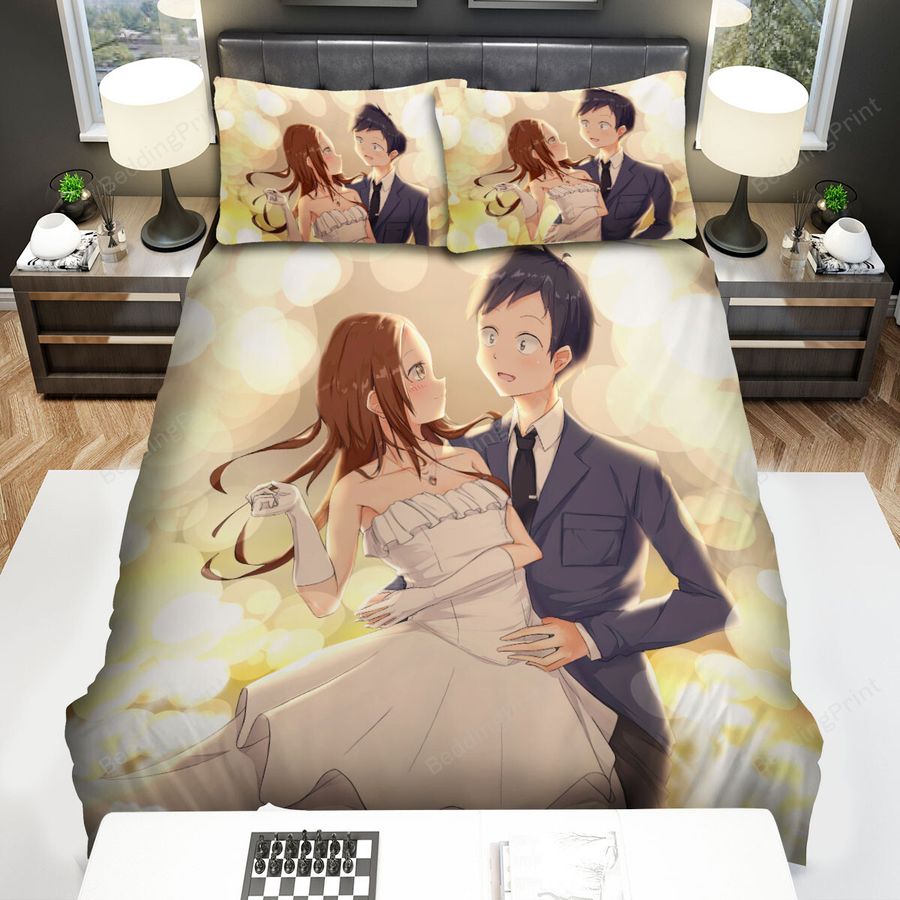 Teasing Master Takagi-San & Nishikata's Happy Wedding Bed Sheets Spread Duvet Cover Bedding Sets