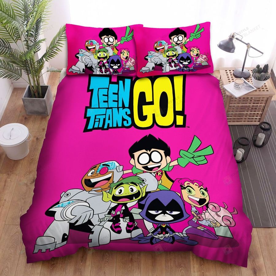 Teen Titans Go Characters Playing Bed Sheets Spread Comforter Duvet Cover Bedding Sets