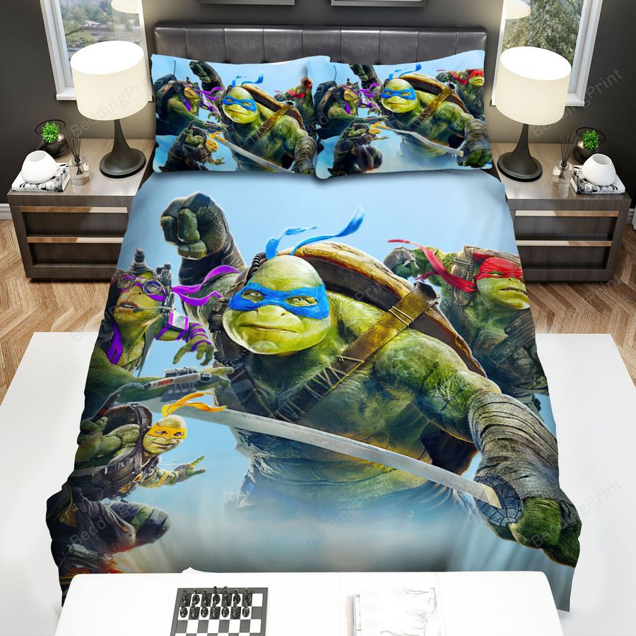 Teenage Mutant Ninja Turtles Out Of The Shadows (2016) Heaven Movie Poster Bed Sheets Spread Comforter Duvet Cover Bedding Sets