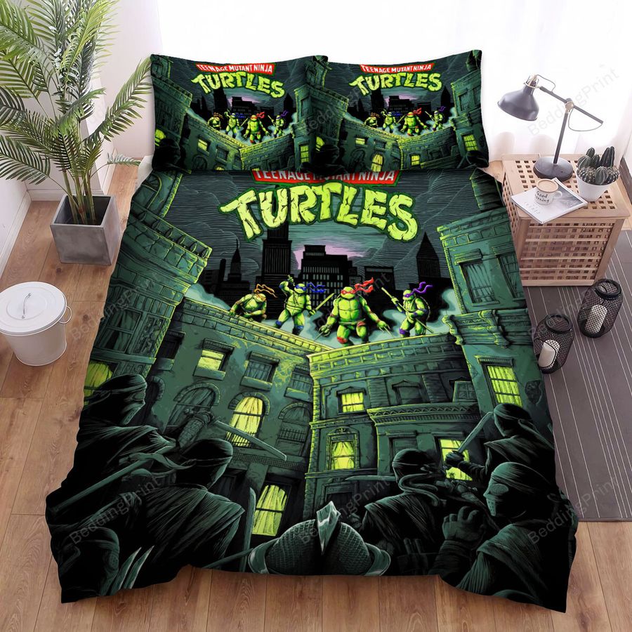 Teenage Mutant Ninja Turtles The Movie (1990) Movei Poster Fanart 2 Bed Sheets Spread Comforter Duvet Cover Bedding Sets
