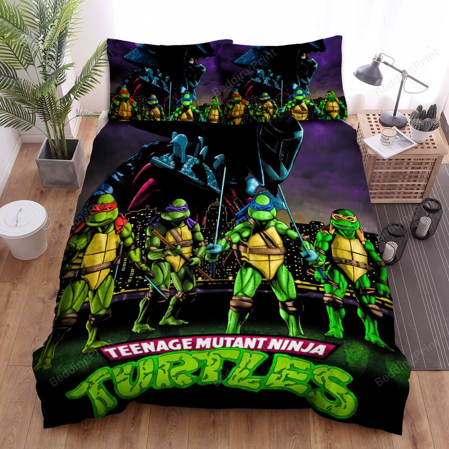 Teenage Mutant Ninja Turtles The Movie (1990) Movie Poster Fanart Bed Sheets Spread Duvet Cover Bedding Sets