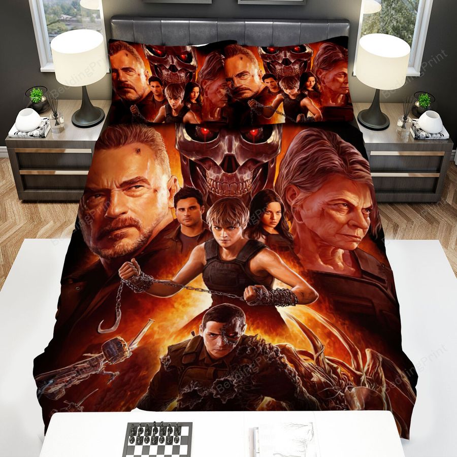 Terminator Dark Fate Scene In The Film Movie Art Picture Bed Sheets Spread Comforter Duvet Cover Bedding Sets