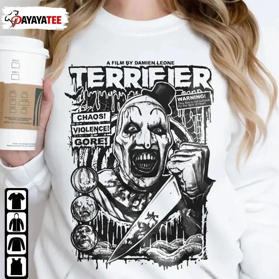 Terrifier Cover Clown Shirt Scary Movie Horror Halloween