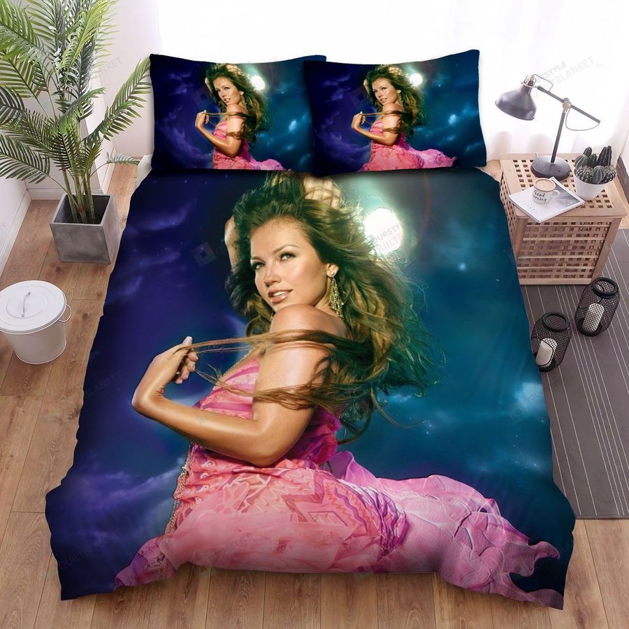 Thalía Pink Dress And Moon Bed Sheets Spread Comforter Duvet Cover Bedding Sets