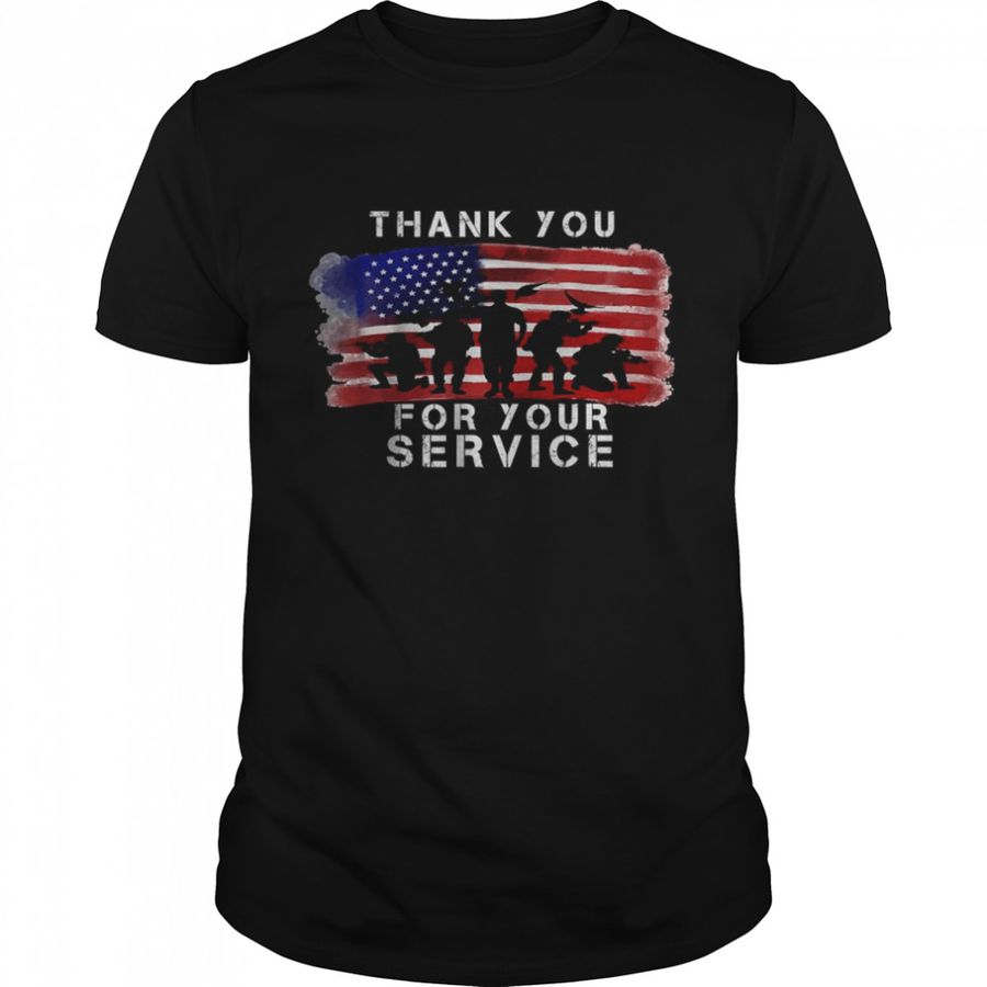 Thank You For Your Service American Flag Military 2021 Shirt