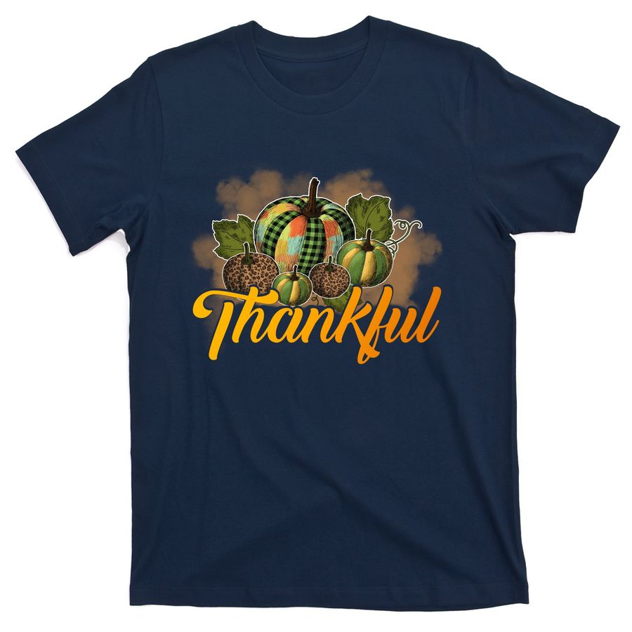 Thankful Pumpkin, Thankful Grateful Blessed Autumn Fall 2022 T-Shirts - 8295