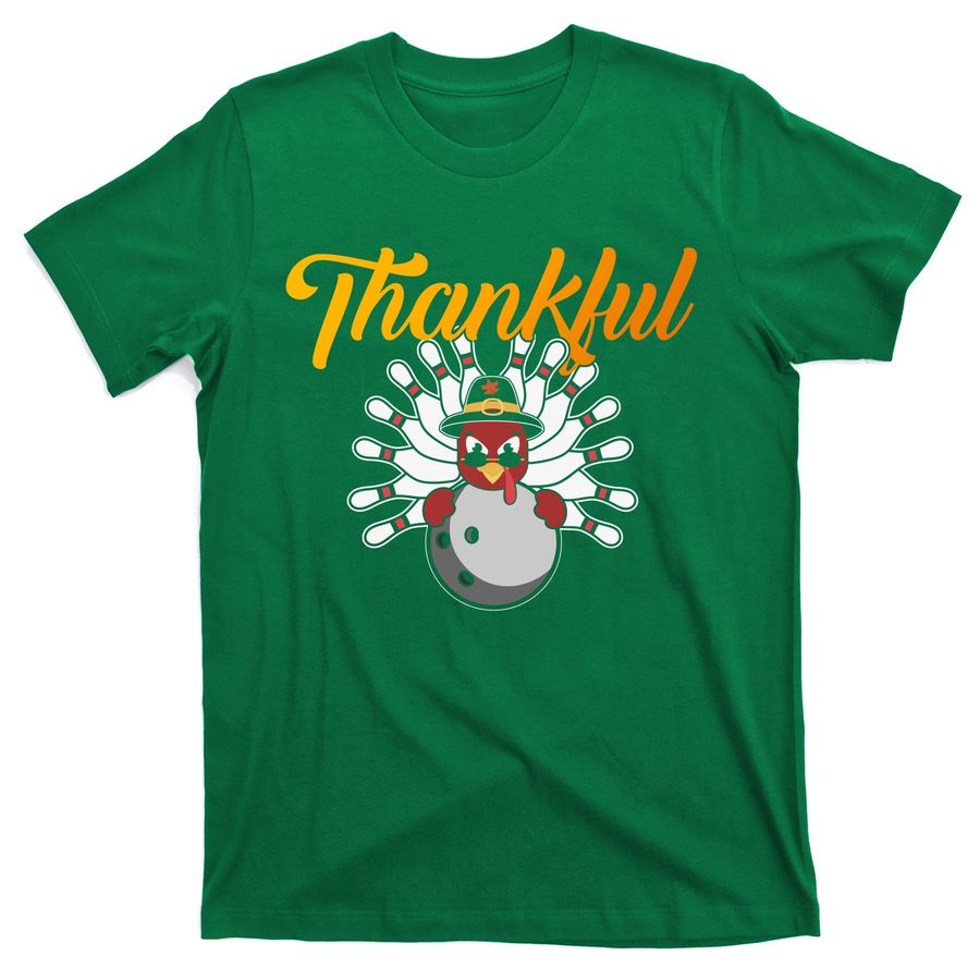 Thankful Turkey Bowling Face, Thankful Grateful Blessed Autumn Fall 2022 T-Shirts