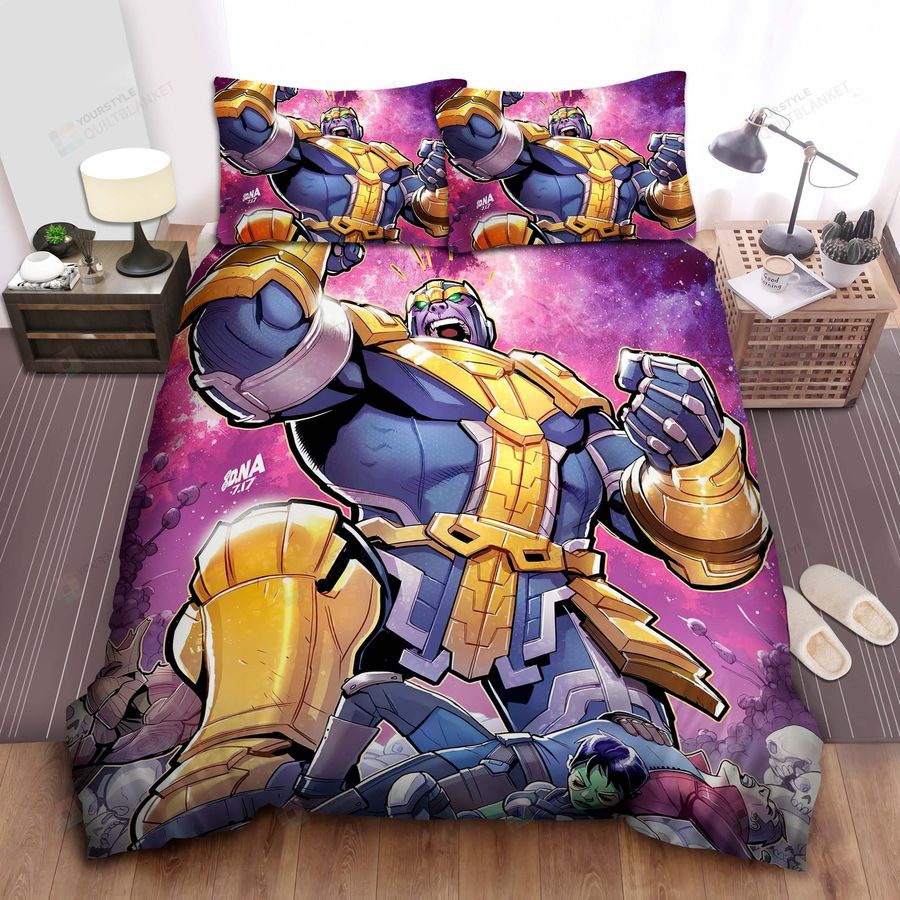 Thanos Defeating Guardian Of The Galaxy Bed Sheets Spread Comforter Duvet Cover Bedding Sets
