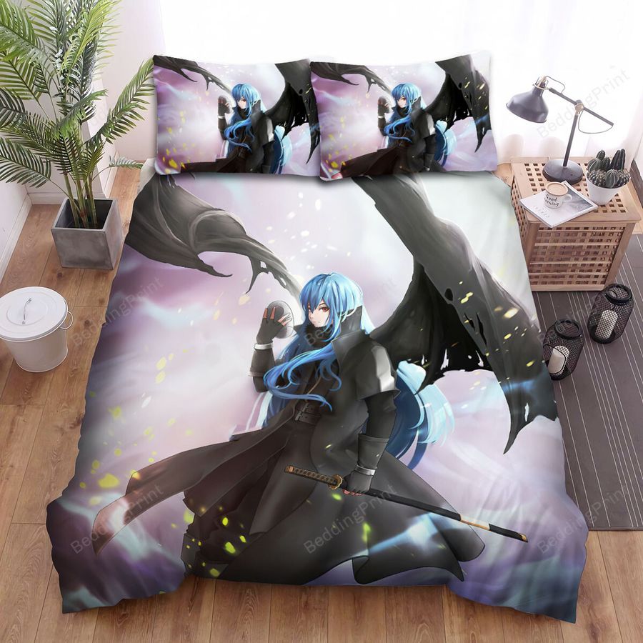 That Time I Got Reincarnated As A Slime (2018) Blackening Movie Poster Bed Sheets Spread Comforter Duvet Cover Bedding Sets