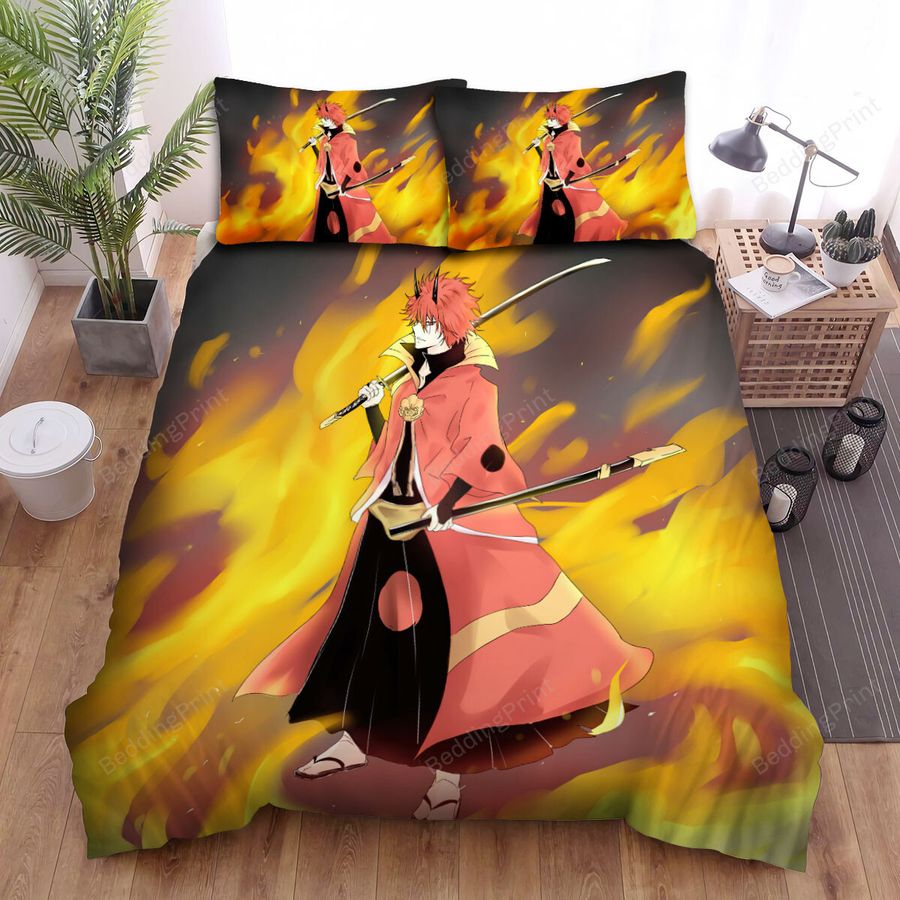 That Time I Got Reincarnated As A Slime (2018) Fire Benimaru Movie Poster Bed Sheets Spread Comforter Duvet Cover Bedding Sets