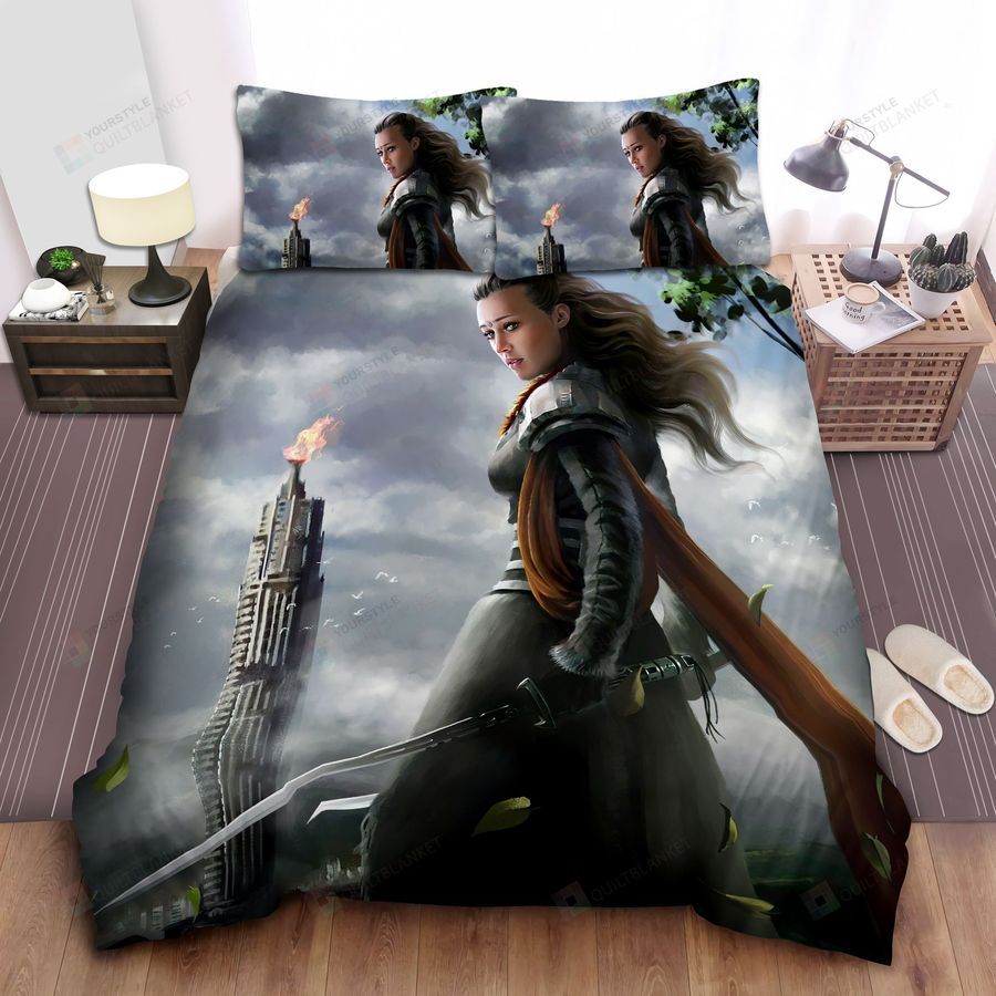 The 100 Lexa And The Tower Of Polis Illustration Bed Sheets Spread Comforter Duvet Cover Bedding Sets