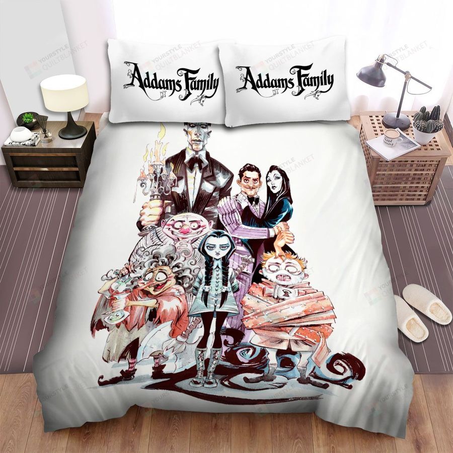 The Addams Family Art Drawing Bed Sheets Spread Duvet Cover Bedding Sets