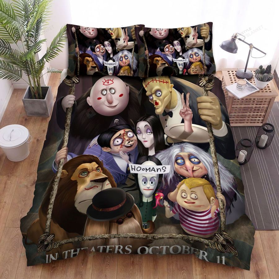 The Addams Family Hoomans Bed Sheets Spread Comforter Duvet Cover Bedding Sets