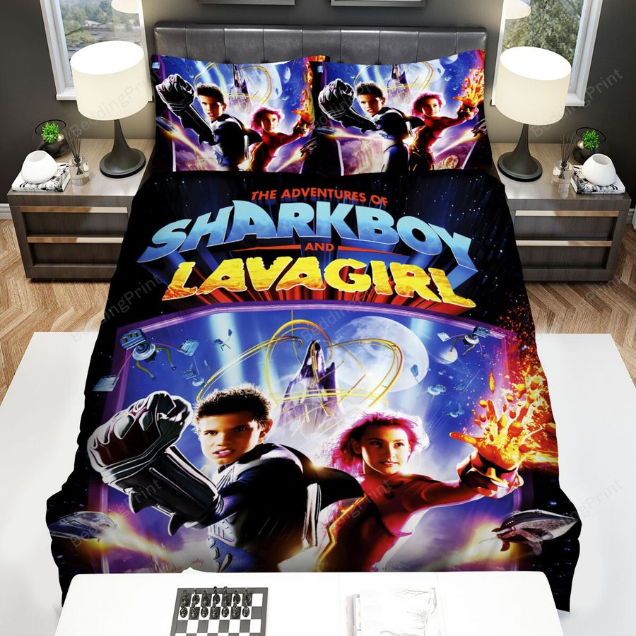 The Adventures Of Sharkboy And Lavagirl (2005) Sharkboy & Lavagirl Movie Poster Ver 3 Bed Sheets Spread Comforter Duvet Cover Bedding Sets