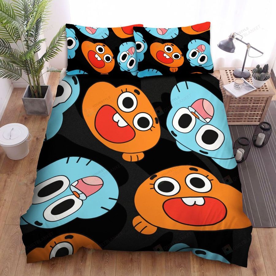The Amazing World Of Gumball And Darwin Pattern Bed Sheet Spread Duvet Cover Bedding Sets