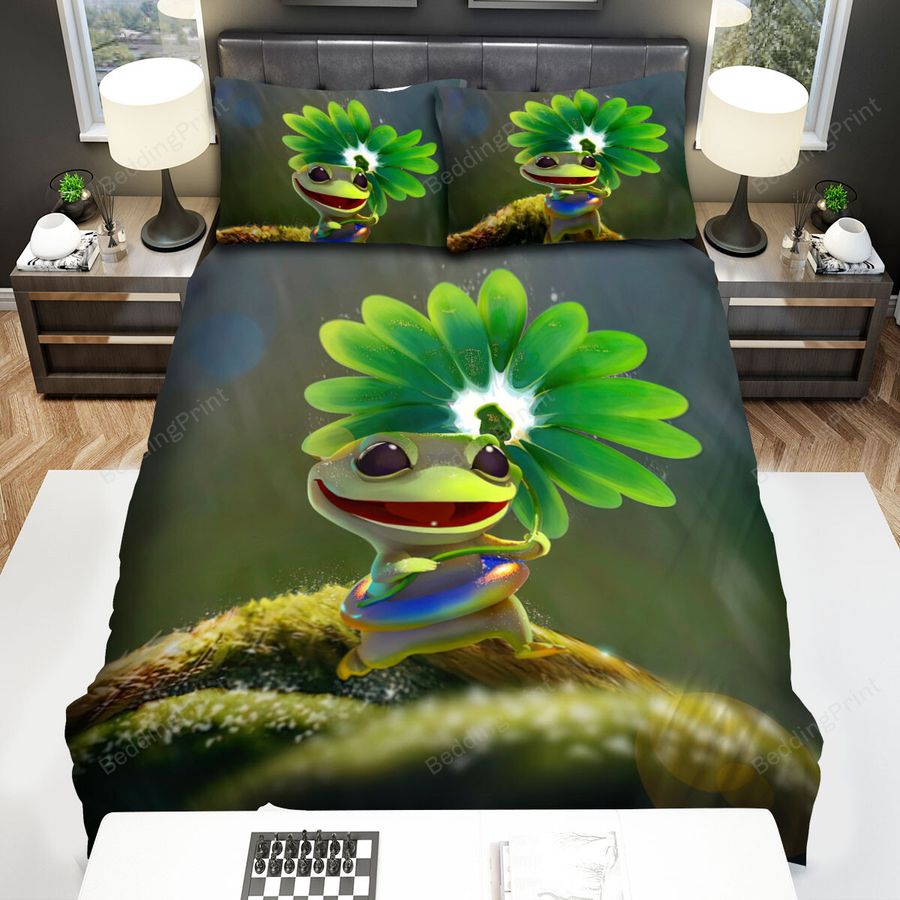 The Amphibians - The Frog Is Happy Bed Sheets Spread Duvet Cover Bedding Sets