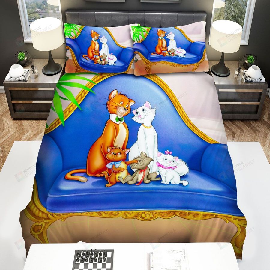The Aristocats Family On The Royal Chair Bed Sheet Spread Duvet Cover Bedding Sets